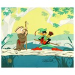 SOLD OUT! LIMITED EDITION Animation Cel with HAND PAINTED Color titled Buck and a Quarter Staff Numbered and HAND SIGNED by CHUCK JONES (1912-2002) with Certificate of Authenticity!