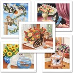 Fantastic Cats! LIMITED EDITION SET OF FIVE Lithographs by Barbara Higgins-Bond! Numbered and Hand Signed with Certificate of Authenticity!