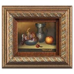Still Life! Untitled Original Oil Painting on Canvas, Hand Signed by the Artist! Framed and Ready to Hang!