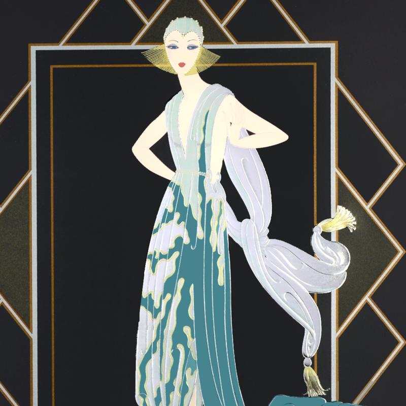 California (Turquoise Dress)" Art Deco - Erte Gallery - 198418 | Qart.com