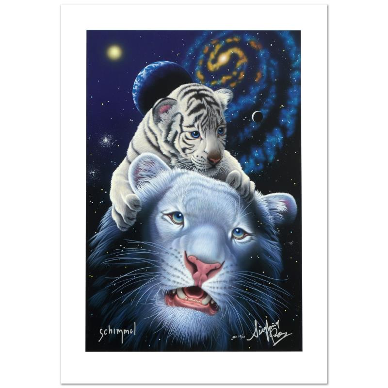 ツインレパード　白いトラの版画 - schimmel作 White Tiger Magic