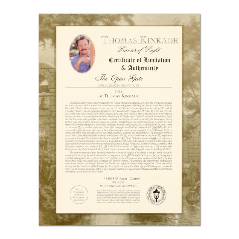 "Open Gate" - Thomas Kinkade Gallery - 235284 | Qart.com