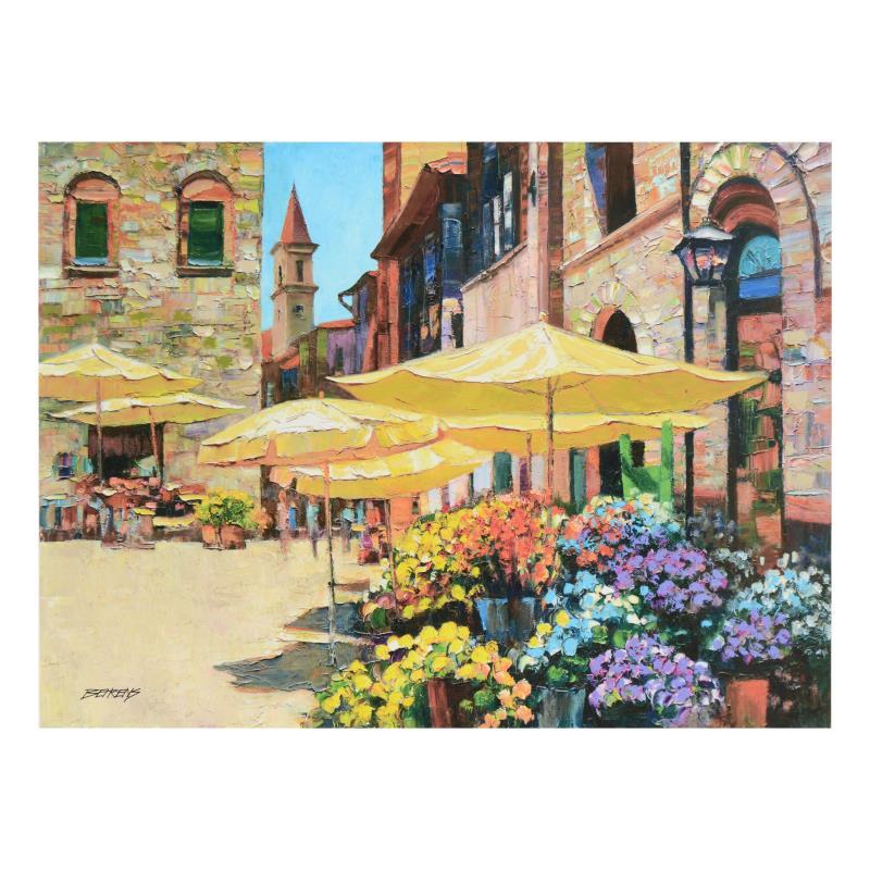 Siena Flower Market by Howard Behrens For Auction - 237124 | Qart.com