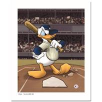 Disney - Mickey At the Plate L.E. Fine Art Giclee - Framed Yankees